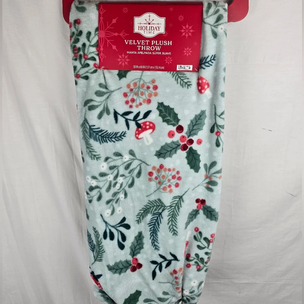 Holiday Time Velvet Floral Super Soft Plush Throw Blanket 50 X 60 Inches